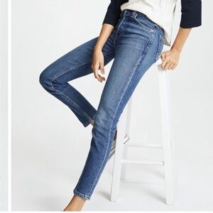 RE/DONE Originals High Rise Ankle Crop Jeans blue